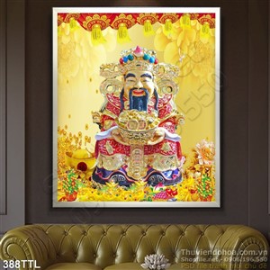 Tranh thần tài decor