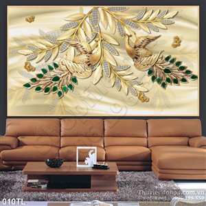 Tranh lụa 3D kim tiền phong thủy