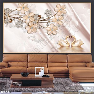Tranh lụa 3D hoa trang trí đẹp