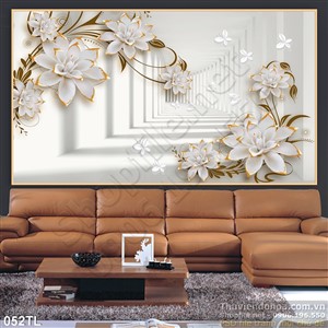 Tranh lụa 3D hoa trang trí treo tường đẹp