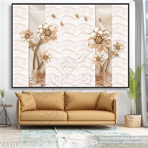 Tranh lụa 3D hoa trang sức độc đáo
