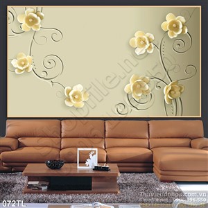 Tranh lụa 3D hoa trang trí đẹp