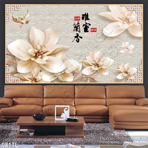 Tranh lụa 3D hoa treo tường nghệ thuật