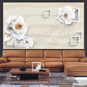 Tranh lụa 3D hoa hồng giả ngọc đẹp