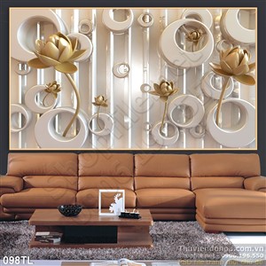 Tranh lụa 3D hoa sen