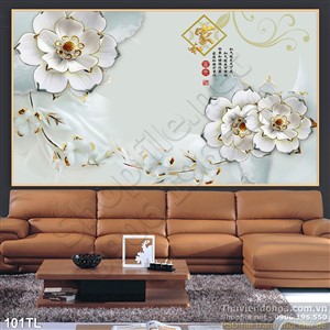 Tranh lụa 3D giả ngọc  đẹp độc đáo