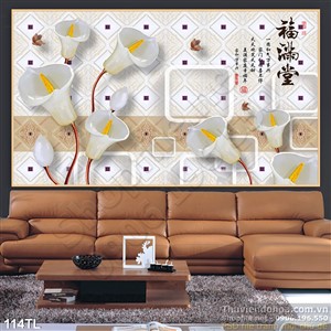 Tranh lụa 3D hoa vân môn