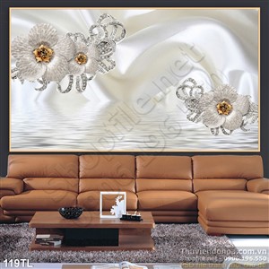 Tranh lụa 3D hoa mai đẹp