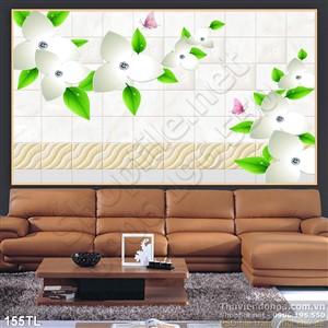 Tranh lụa 3D hoa trang trí treo tường