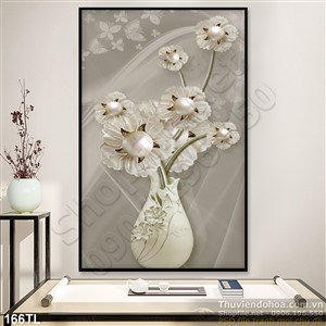 Tranh lụa 3D hoa mai treo tường đẹp