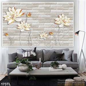 Tranh lụa 3D hoa sen nghệ thuật