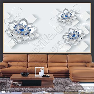 Tranh lụa 3D hoa kim cương đẹp