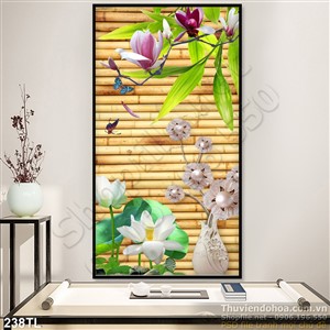 Tranh lụa 3D hoa sen phong thủy đẹp