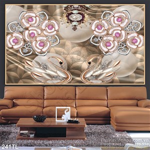 Tranh lụa 3D hoa kim cương