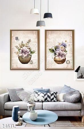 Tranh lụa 3D bình hoa trang trí