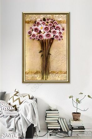 Tranh lụa 3D hoa treo tường đẹp