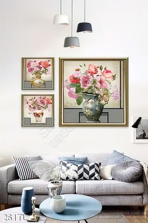 Tranh lụa hoa hồng trang trí treo tường