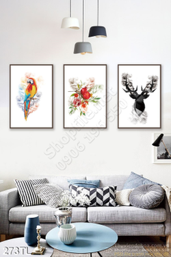 Tranh lụa hươu nghệ thuật