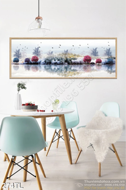 Tranh lụa 3D sơn dầu mùa đông