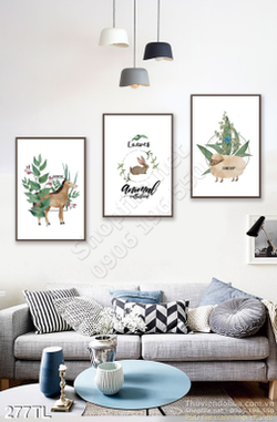 Tranh lụa 3D thú cưng trang trí đẹp