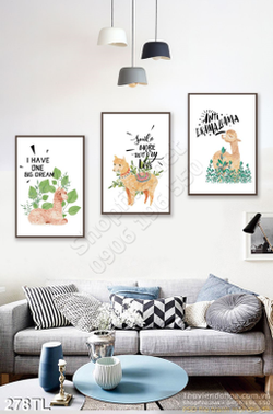 Tranh lụa 3D các con vật trang trí
