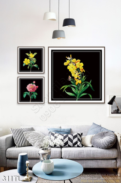 Tranh lụa 3D hoa Lan in kính đẹp