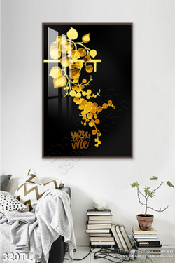 Tranh lụa hoa lan kim tiền treo tường đẹp