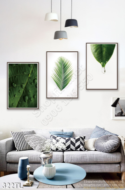 Tranh lụa 3D lá cây đẹp