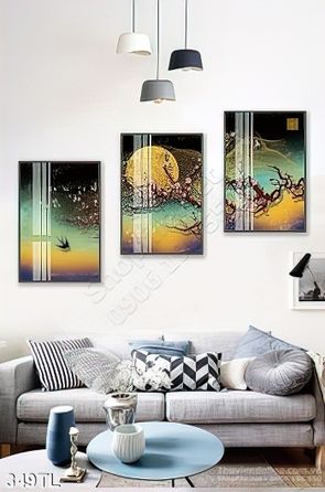 Tranh lụa 3D hoa đào in kính đẹp