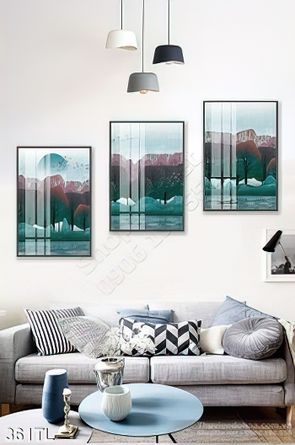 Tranh lụa 3D rừng cây in kính đẹp