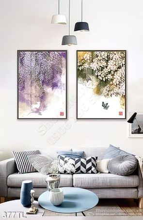 Tranh lụa 3D hoa trang trí phòng khách