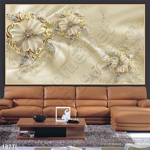 Tranh lụa 3D hoa kim cương phong thủy