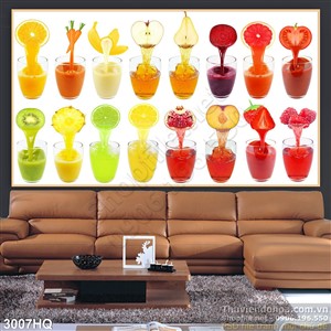 Tranh các loại nước ép trái cây dán tường