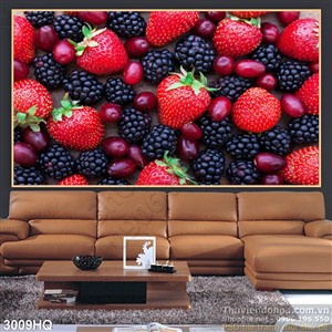 Tranh quả dâu tây và dâu tằm