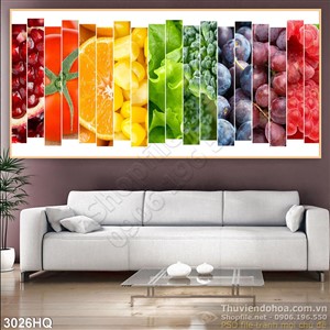 Tranh trái cây làm nước ép