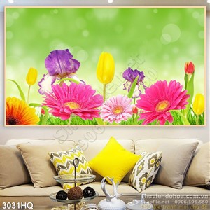 Tranh hoa lá dán tường đẹp