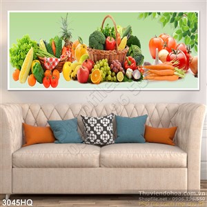 Tranh tổng hợp trái cây và rau quả
