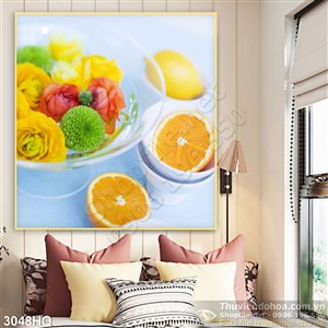 Tranh quả cam trang trí