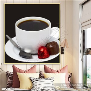 Tranh tách cà phê sáng