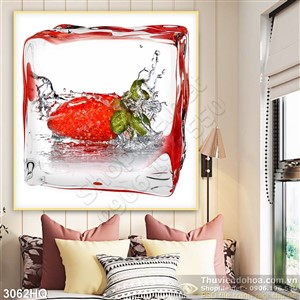 Tranh quả dâu trong đá