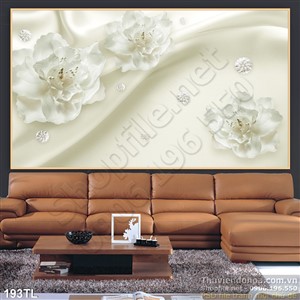 Tranh lụa 3D hoa nghệ thuật
