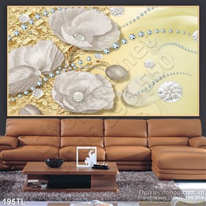 Tranh lụa 3D hoa kim cương đẹp