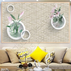 Tranh lụa 3D hoa tulip nghệ thuật