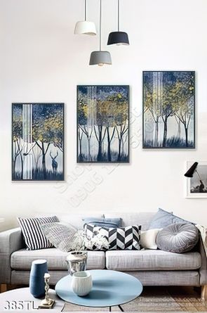 Tranh lụa 3D sơn dầu rừng cây đẹp