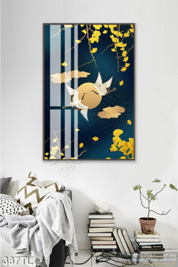 Tranh chim Hạc và mùa xuân đẹp