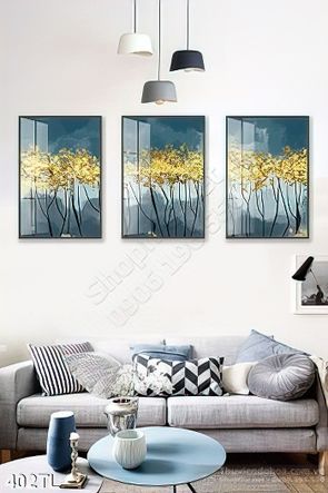 Tranh lụa 3D sơn dầu cây trang trí đẹp