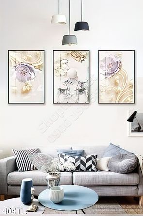 Tranh lụa 3D hoa sen trang trí phòng khách