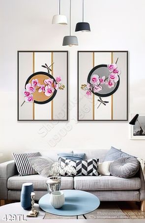 Tranh lụa 3D hoa lan trang trí phòng khách