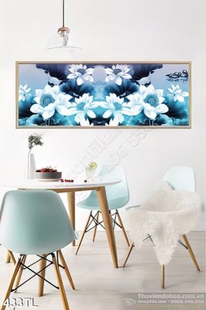 Tranh lụa 3D hoa sen nghệ thuật treo tường