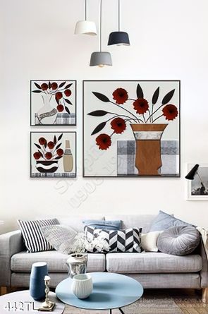 Tranh lụa hoa hiện đại treo tường